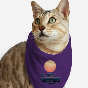 Boat Under The Moon-Cat-Bandana-Pet Collar-rmatix
