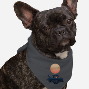 Boat Under The Moon-Dog-Bandana-Pet Collar-rmatix