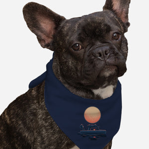 Boat Under The Moon-Dog-Bandana-Pet Collar-rmatix
