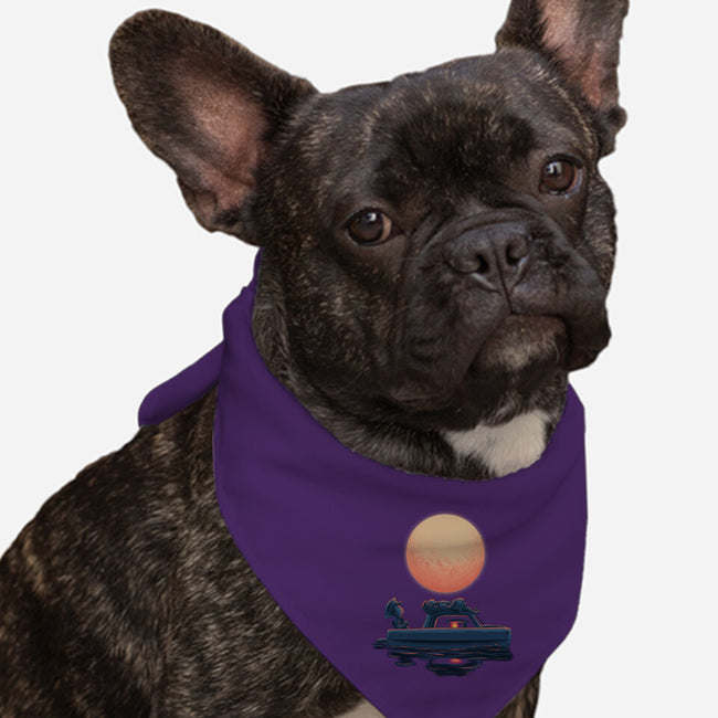 Boat Under The Moon-Dog-Bandana-Pet Collar-rmatix