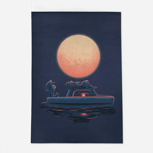 Boat Under The Moon-None-Outdoor-Rug-rmatix