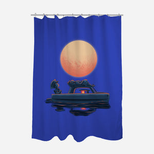 Boat Under The Moon-None-Polyester-Shower Curtain-rmatix