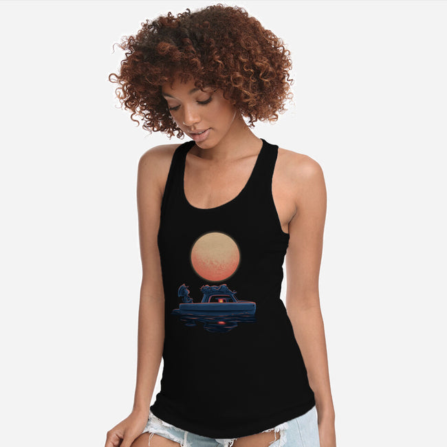 Boat Under The Moon-Womens-Racerback-Tank-rmatix