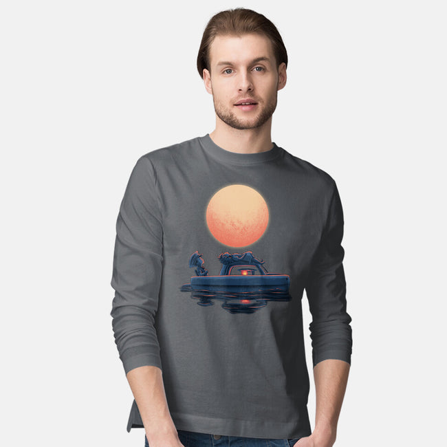 Boat Under The Moon-Mens-Long Sleeved-Tee-rmatix