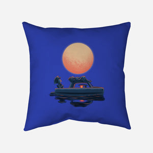 Boat Under The Moon-None-Removable Cover-Throw Pillow-rmatix