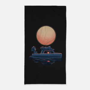 Boat Under The Moon-None-Beach-Towel-rmatix
