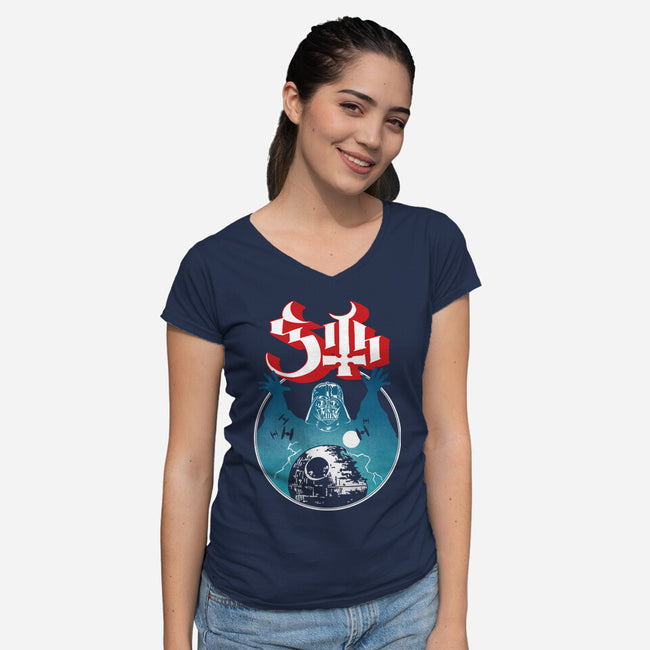 Ghost Sith-Womens-V-Neck-Tee-Barbadifuoco