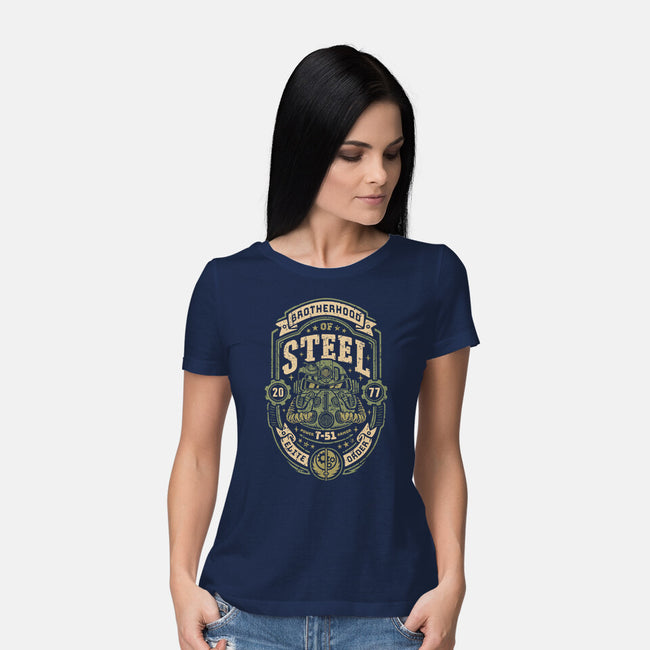 Knight Of Steel T-51-Womens-Basic-Tee-Olipop