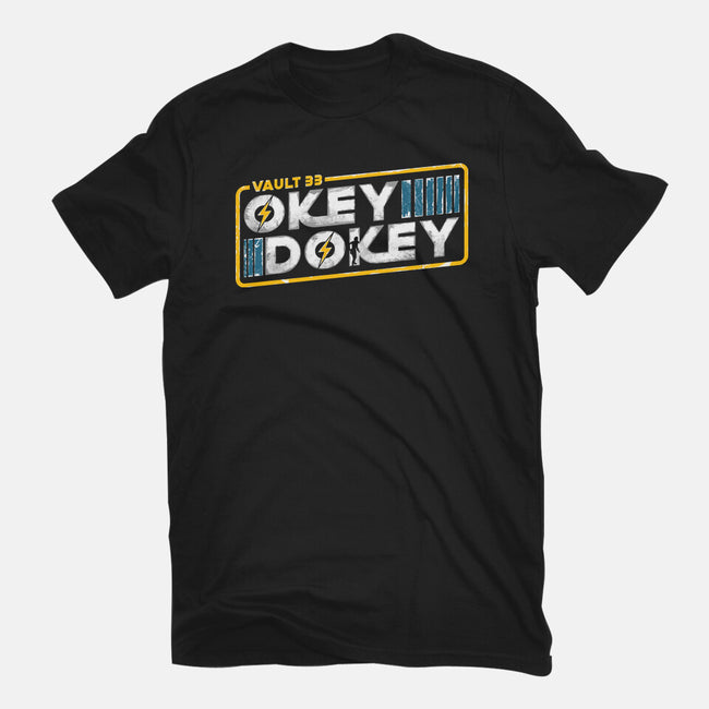 Okey Dokey Vault 33-Womens-Fitted-Tee-rocketman_art