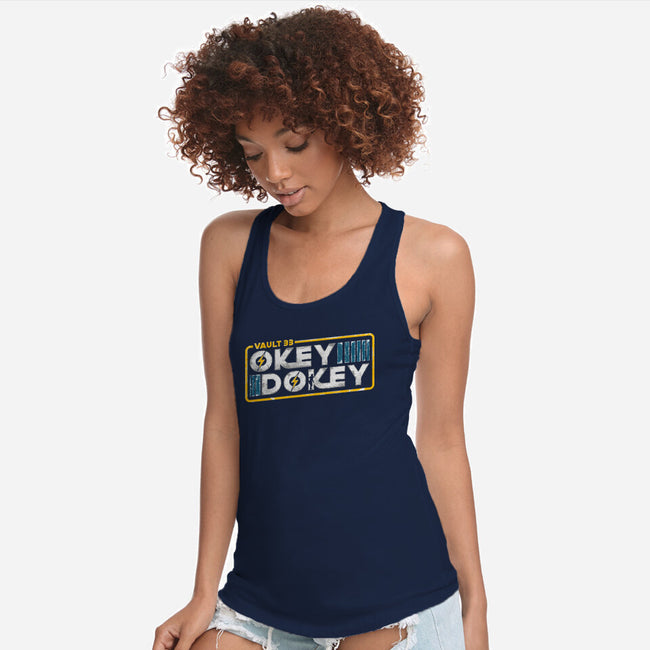 Okey Dokey Vault 33-Womens-Racerback-Tank-rocketman_art