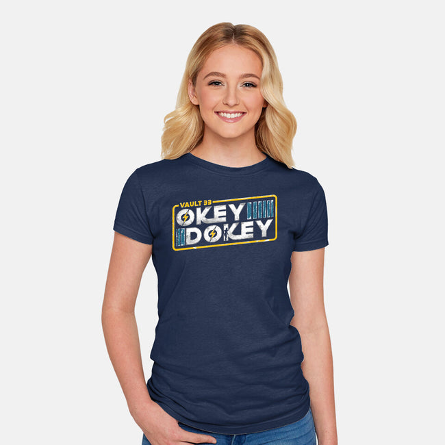 Okey Dokey Vault 33-Womens-Fitted-Tee-rocketman_art