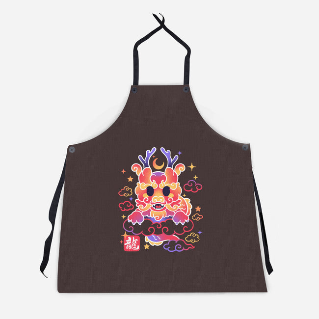 Kawaii Chinese Dragon-Unisex-Kitchen-Apron-NemiMakeit