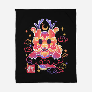 Kawaii Chinese Dragon-None-Fleece-Blanket-NemiMakeit