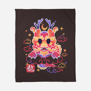 Kawaii Chinese Dragon-None-Fleece-Blanket-NemiMakeit