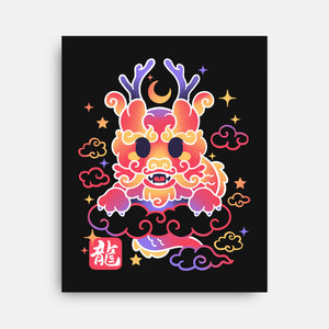 Kawaii Chinese Dragon-None-Stretched-Canvas-NemiMakeit