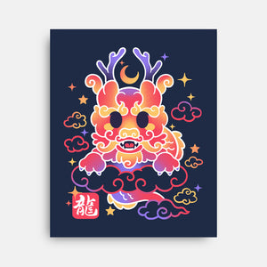 Kawaii Chinese Dragon-None-Stretched-Canvas-NemiMakeit