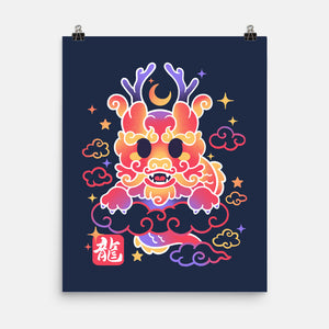 Kawaii Chinese Dragon-None-Matte-Poster-NemiMakeit