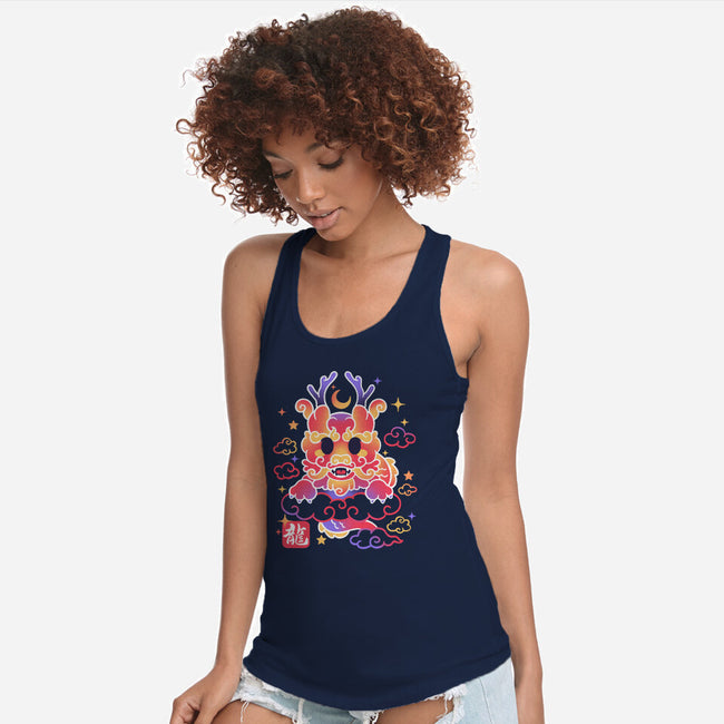 Kawaii Chinese Dragon-Womens-Racerback-Tank-NemiMakeit