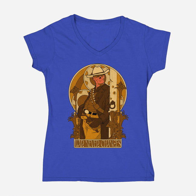 War Never Changes-Womens-V-Neck-Tee-Hafaell