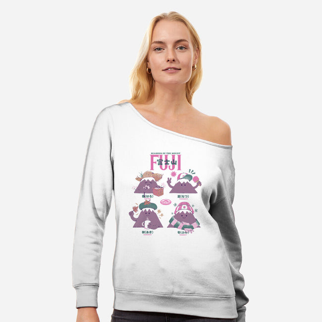 Fuji Seasons-Womens-Off Shoulder-Sweatshirt-ilustrata