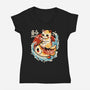 Neko Koi Fish Red Sun-Womens-V-Neck-Tee-NemiMakeit