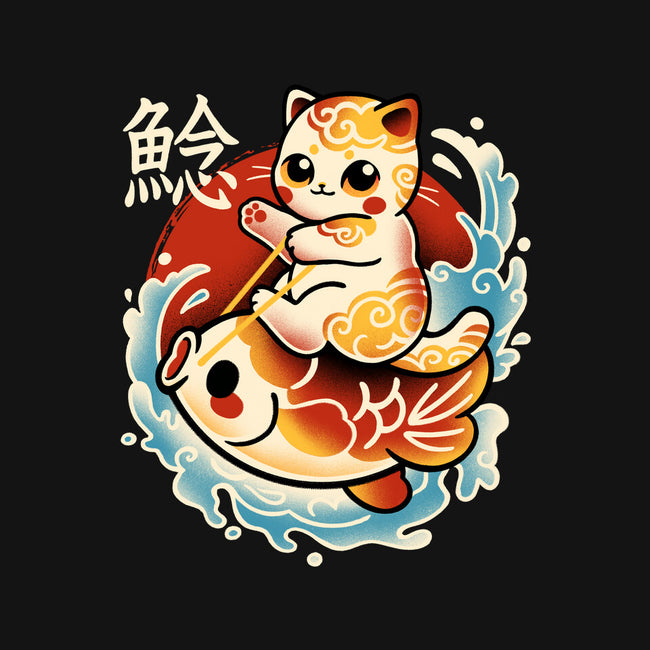 Neko Koi Fish Red Sun-None-Glossy-Sticker-NemiMakeit