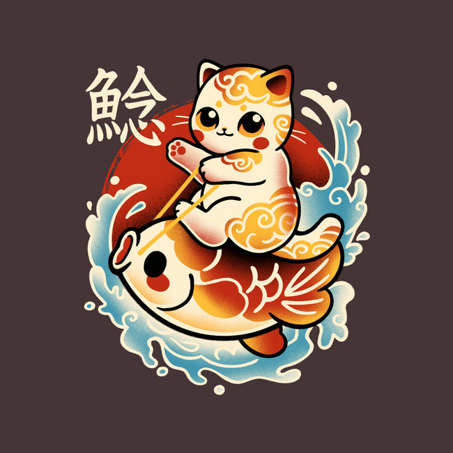 Neko Koi Fish Red Sun-None-Outdoor-Rug-NemiMakeit