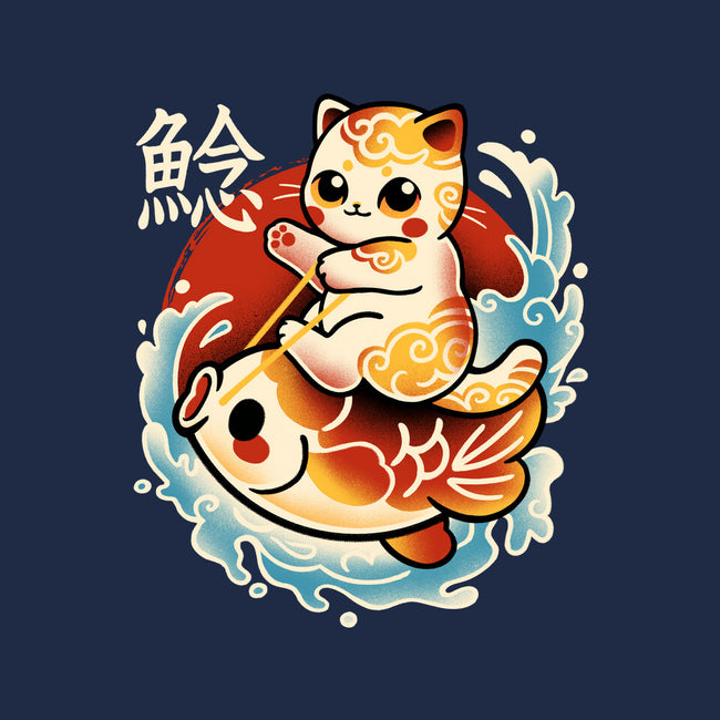 Neko Koi Fish Red Sun-None-Glossy-Sticker-NemiMakeit