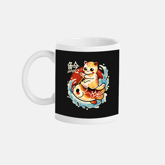 Neko Koi Fish Red Sun-None-Mug-Drinkware-NemiMakeit