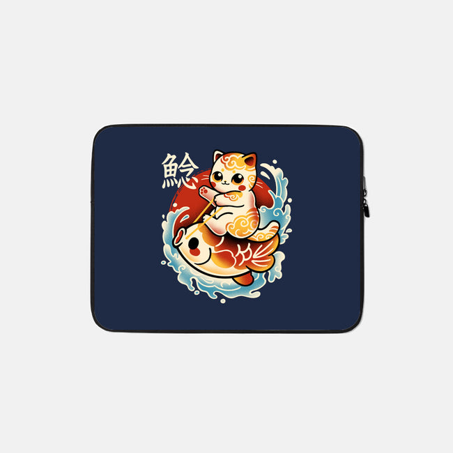 Neko Koi Fish Red Sun-None-Zippered-Laptop Sleeve-NemiMakeit