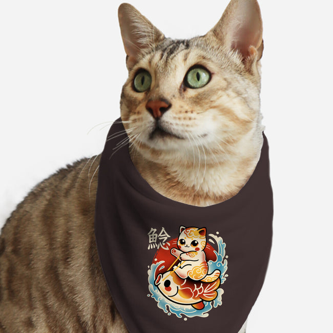 Neko Koi Fish Red Sun-Cat-Bandana-Pet Collar-NemiMakeit