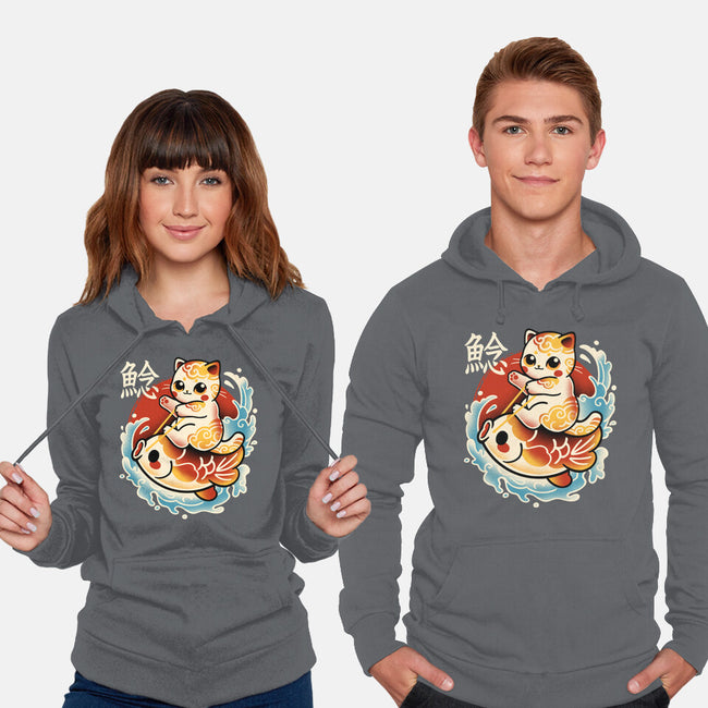 Neko Koi Fish Red Sun-Unisex-Pullover-Sweatshirt-NemiMakeit