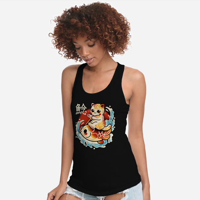 Neko Koi Fish Red Sun-Womens-Racerback-Tank-NemiMakeit