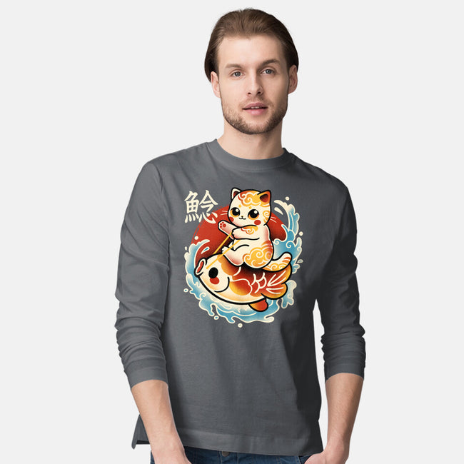 Neko Koi Fish Red Sun-Mens-Long Sleeved-Tee-NemiMakeit