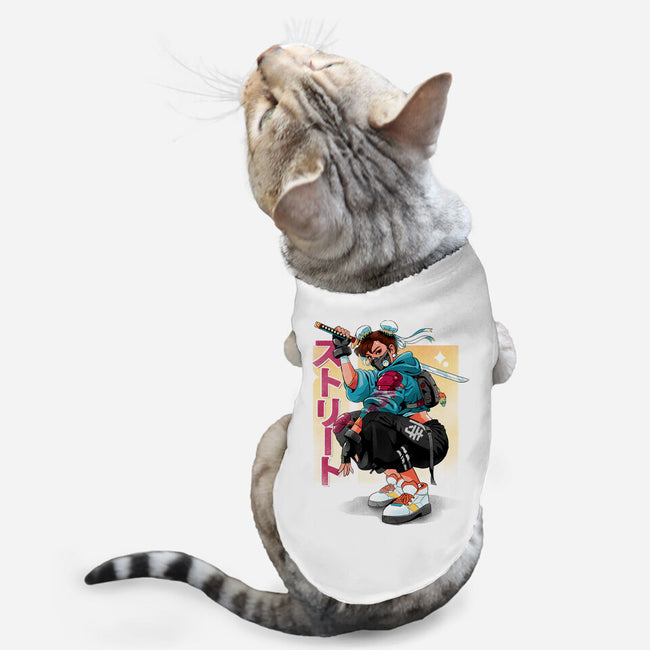 Street Samurai-Cat-Basic-Pet Tank-Bruno Mota