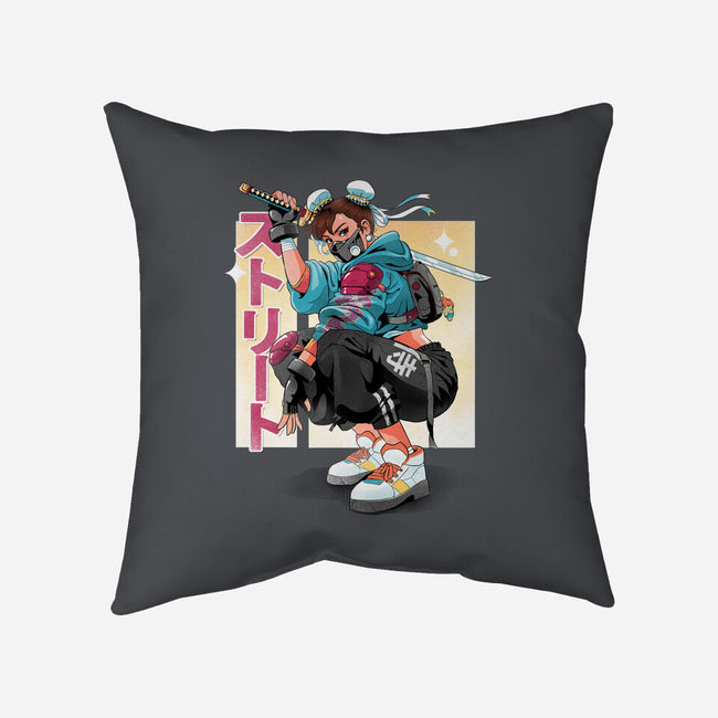 Street Samurai-None-Non-Removable Cover w Insert-Throw Pillow-Bruno Mota