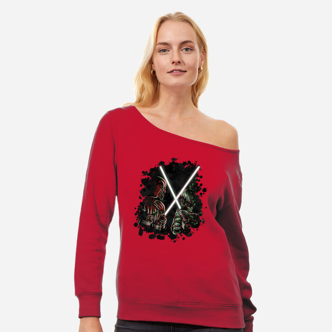 Battle Of Force-Womens-Off Shoulder-Sweatshirt-nickzzarto