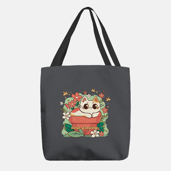 Keep Growing Cat-None-Basic Tote-Bag-Ca Mask