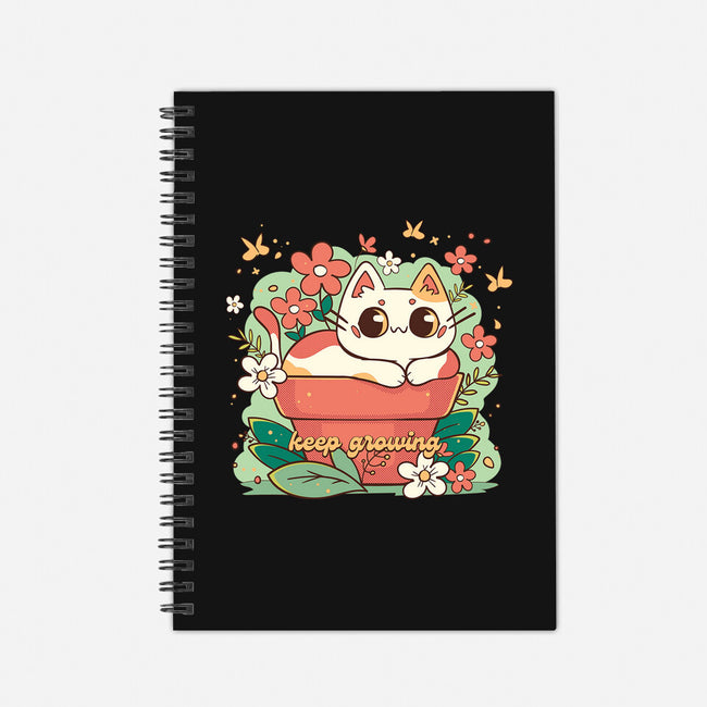 Keep Growing Cat-None-Dot Grid-Notebook-Ca Mask