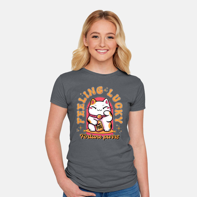 Fortune Purrs-Womens-Fitted-Tee-Ca Mask