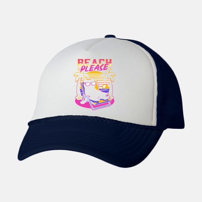 Vaporwave Summer Cat-Unisex-Trucker-Hat-Studio Mootant