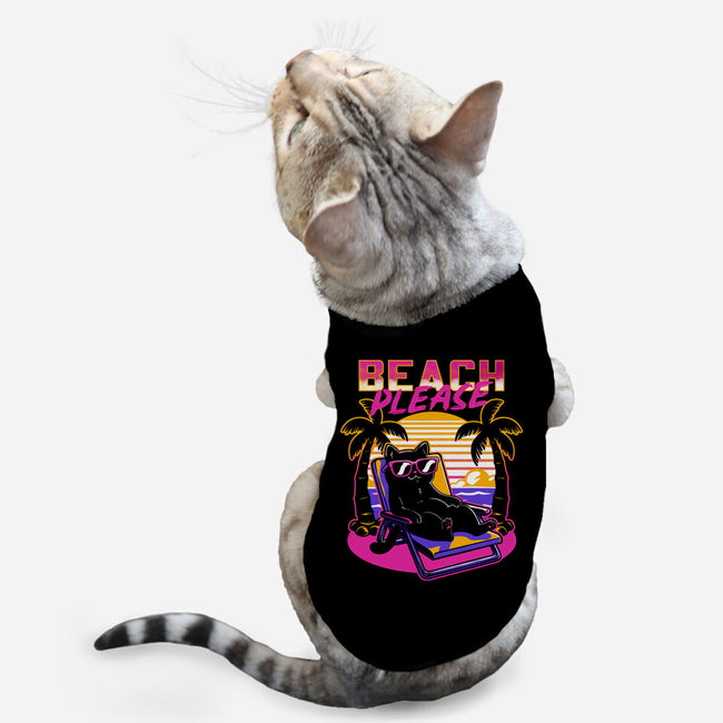 Vaporwave Summer Cat-Cat-Basic-Pet Tank-Studio Mootant