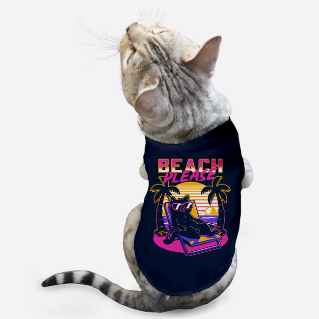 Vaporwave Summer Cat-Cat-Basic-Pet Tank-Studio Mootant