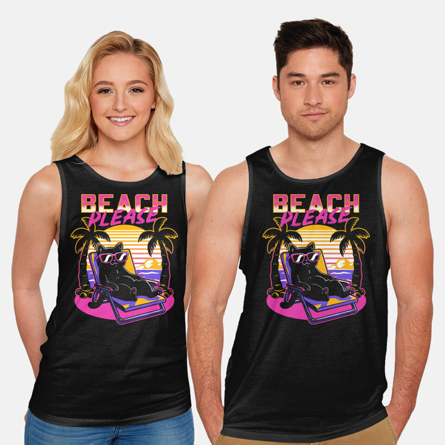 Vaporwave Summer Cat-Unisex-Basic-Tank-Studio Mootant