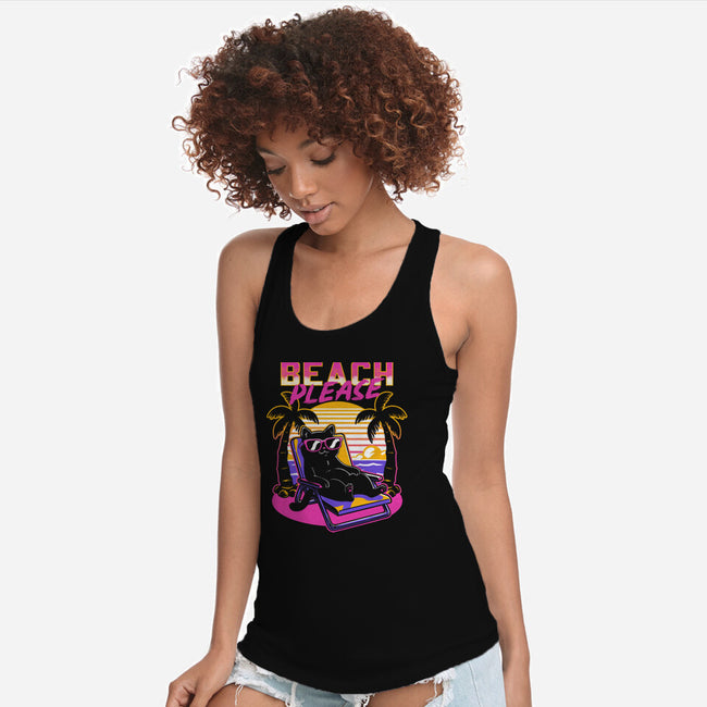 Vaporwave Summer Cat-Womens-Racerback-Tank-Studio Mootant