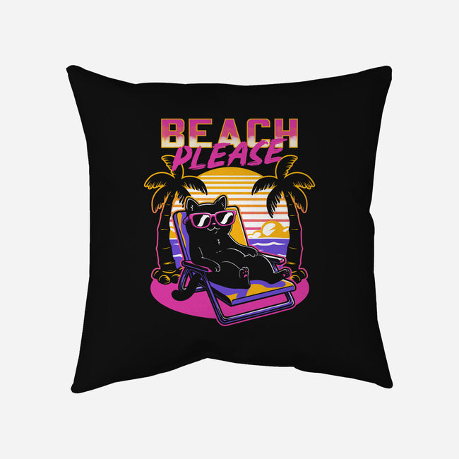 Vaporwave Summer Cat-None-Non-Removable Cover w Insert-Throw Pillow-Studio Mootant