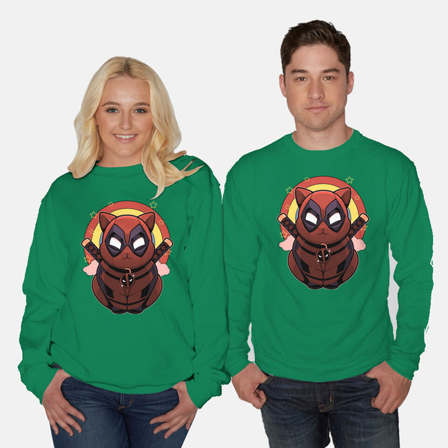 Red Cat Mutant-Unisex-Crew Neck-Sweatshirt-Astrobot Invention