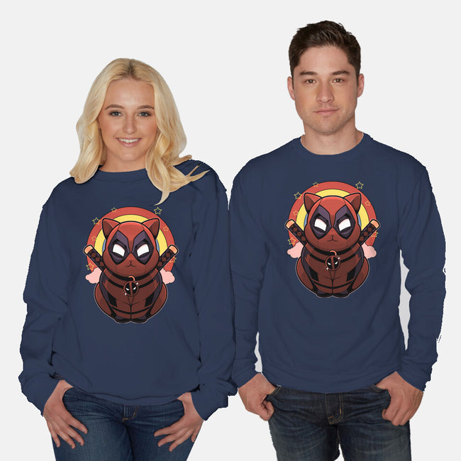 Red Cat Mutant-Unisex-Crew Neck-Sweatshirt-Astrobot Invention