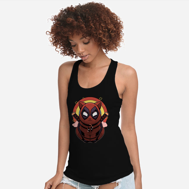 Red Cat Mutant-Womens-Racerback-Tank-Astrobot Invention