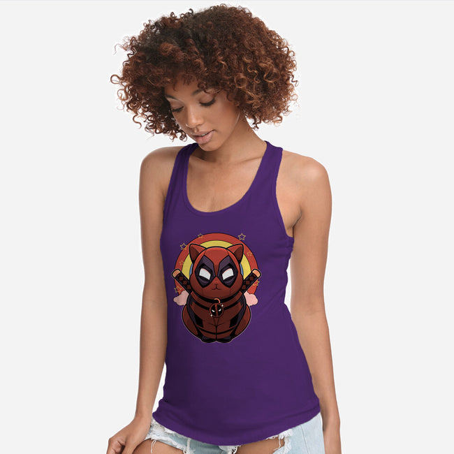 Red Cat Mutant-Womens-Racerback-Tank-Astrobot Invention